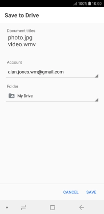 Press the field below 'Folder' and go to the required folder.