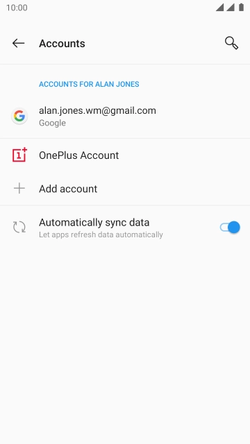 Press the required account.