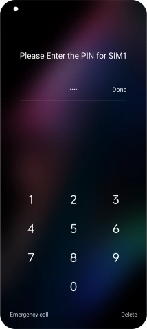 Key in your SIM PIN and press Done. The default SIM PIN is 0000.