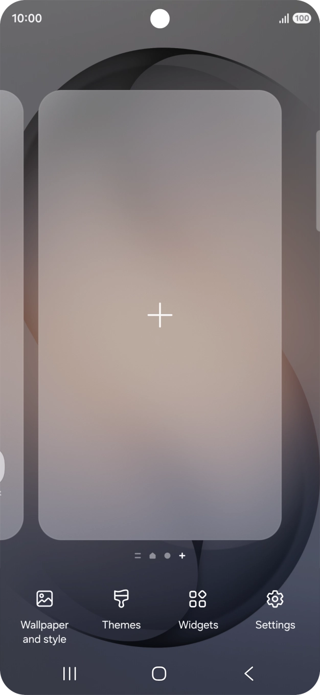 Press the add icon to add a home screen page.