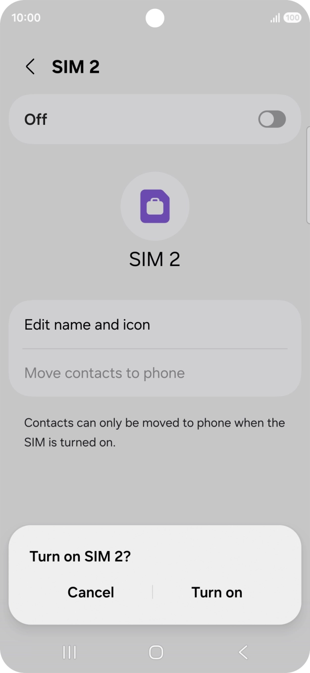 If you turn on use of the service, press Turn on.