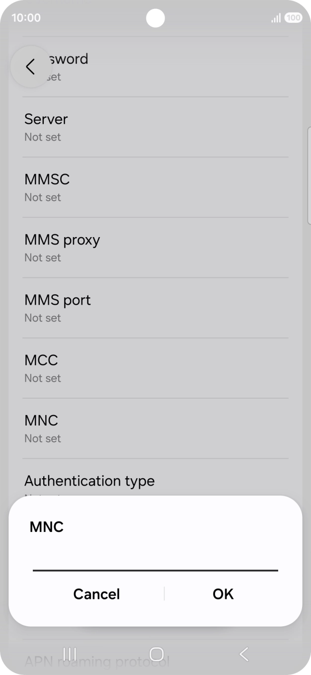 Key in 01 and press OK.