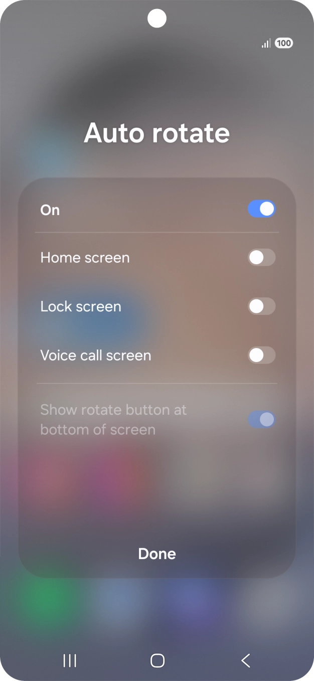 Press the indicators next to the required settings to turn them on or off.
