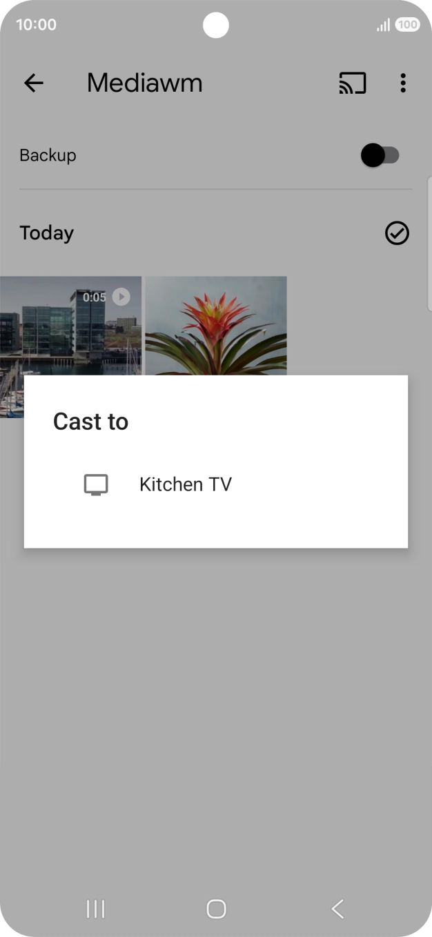 Press the required device.