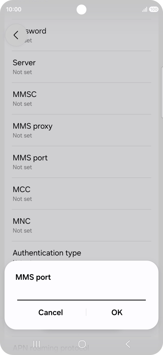 Key in 80 and press OK.