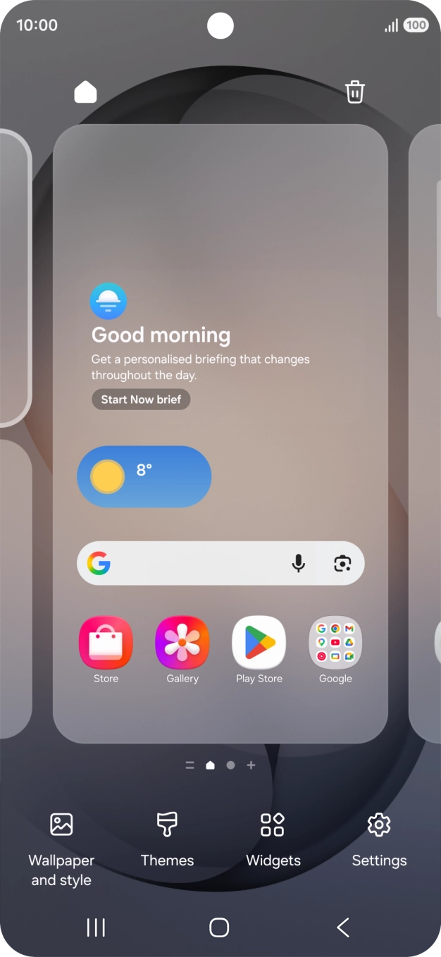 Press the required setting and follow the instructions on the screen to personalise the appearance of the home screen.