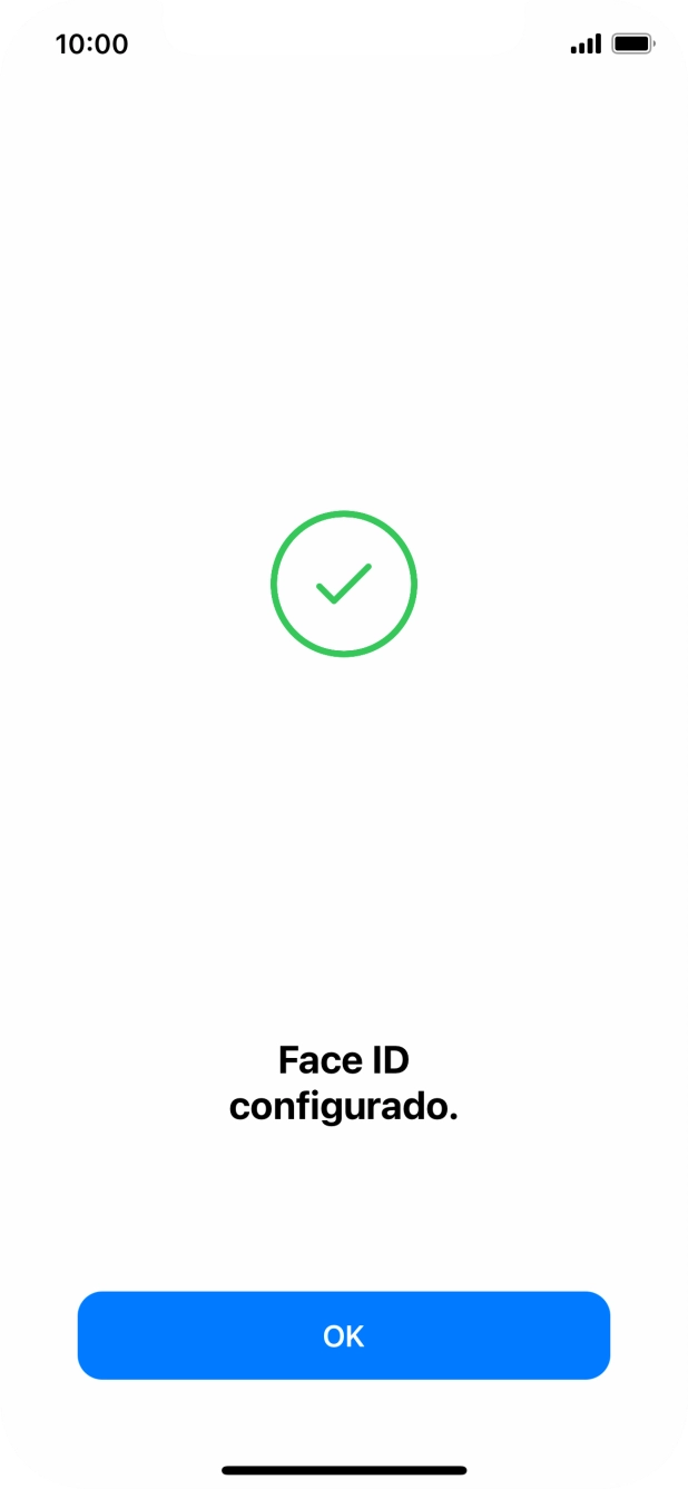 Prima OK. Se ainda não tiver escolhido um código de bloqueio do telefone, introduza um código à escolha duas vezes de seguida.