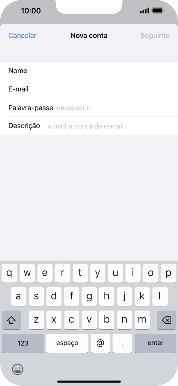 Prima Palavra-passe e introduza a password da sua conta de e-mail.