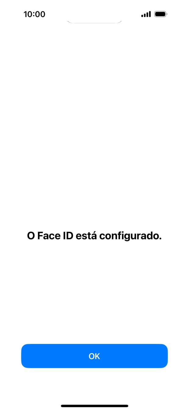 Prima OK. Se ainda não tiver escolhido um código de bloqueio do telefone, introduza um código à escolha duas vezes de seguida.