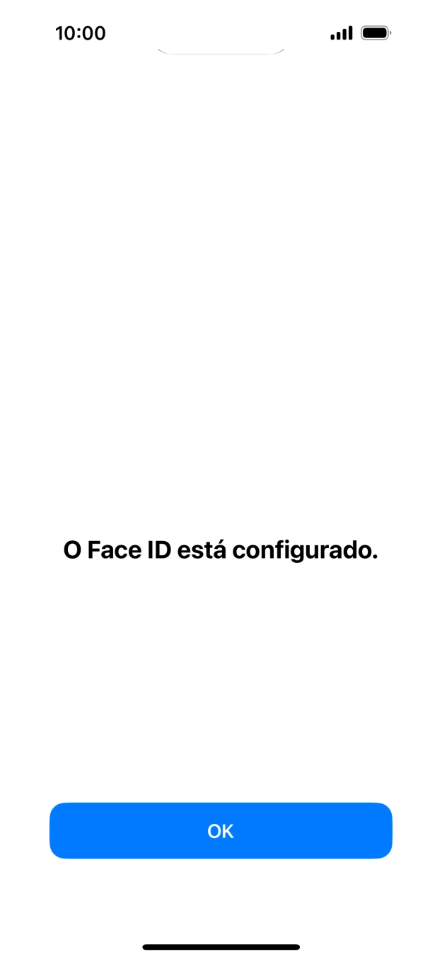 Prima OK. Se ainda não tiver escolhido um código de bloqueio do telefone, introduza um código à escolha duas vezes de seguida.