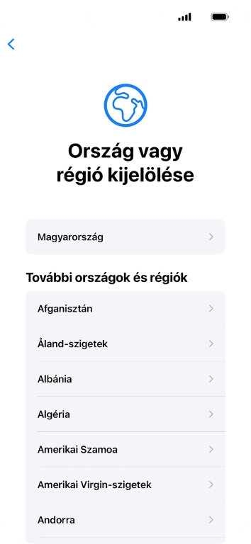 Válaszd ki a kívánt országot vagy régiót.