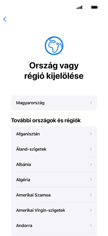 Válaszd ki a kívánt országot vagy régiót.