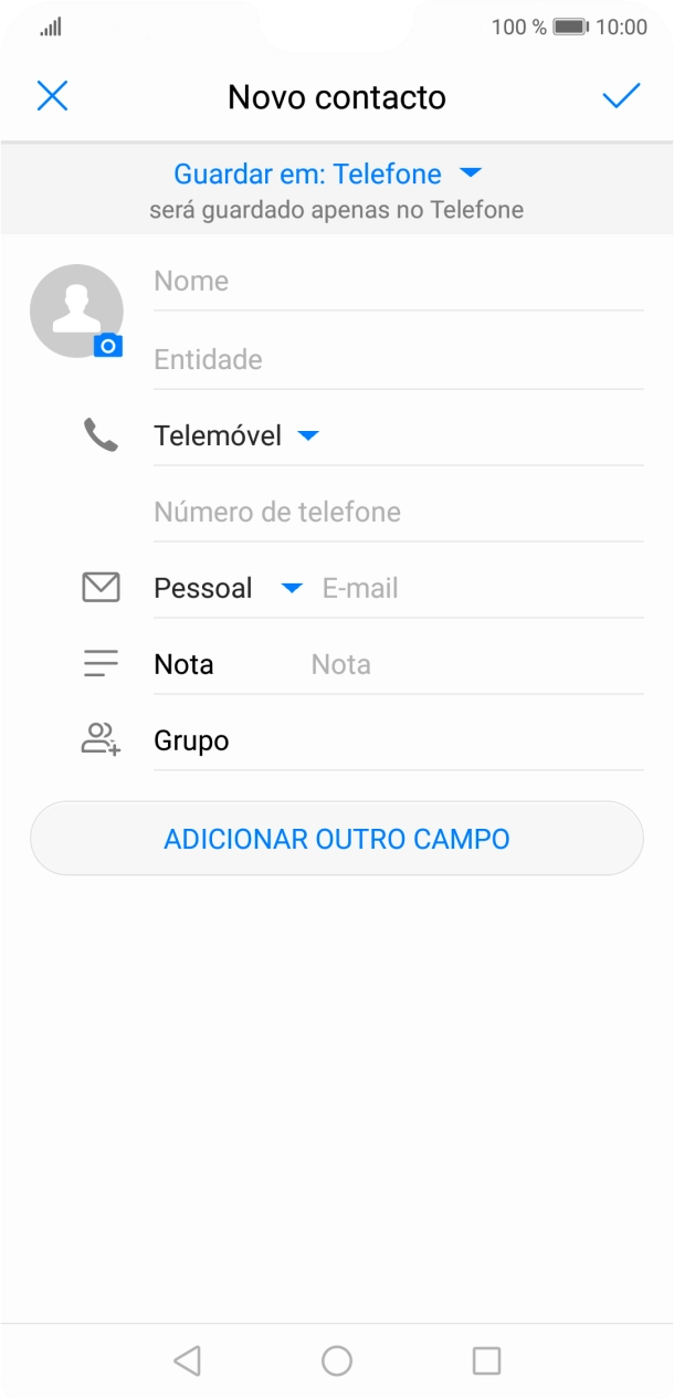 Prima a lista suspensa da lista de contactos.