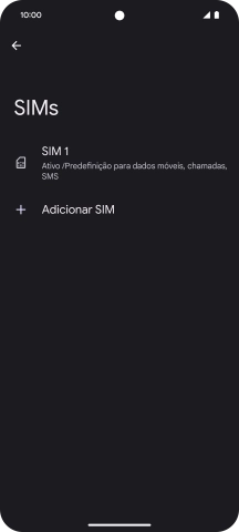 Prima o nome do cartão SIM.