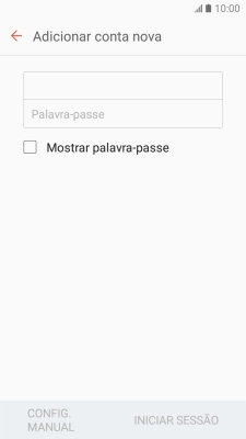 Prima o campo de escrita e introduza a password da sua conta de e-mail Vodafone.