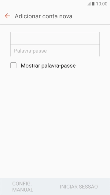 Prima o campo de escrita e introduza a password da sua conta de e-mail Vodafone.