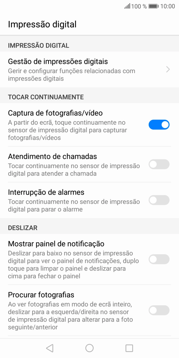 Prima Gestão de impressões digitais.