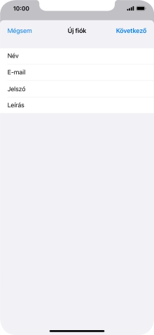 Kattints a Leírás mezőre, és írd be az e-mail-fiók kívánt nevét.