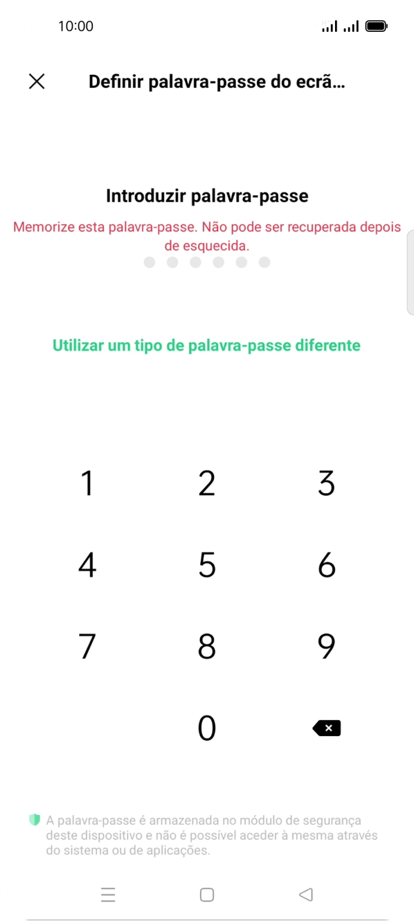 Prima Utilizar um tipo de palavra-passe diferente.