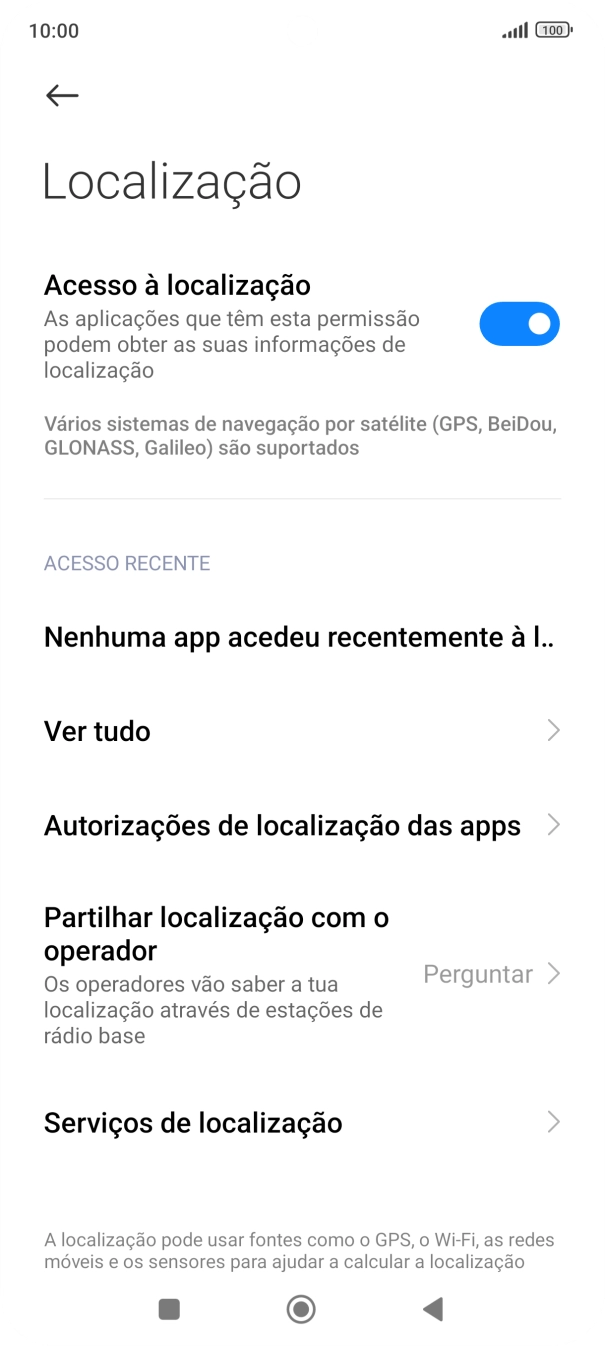 Prima Autorizações de localização das apps.