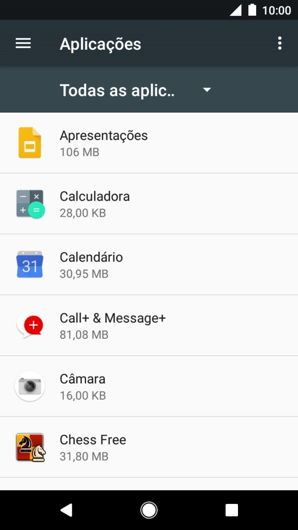 Prima a app pretendida.