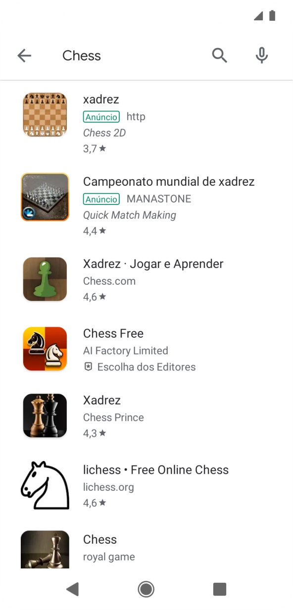 Prima a app pretendida.