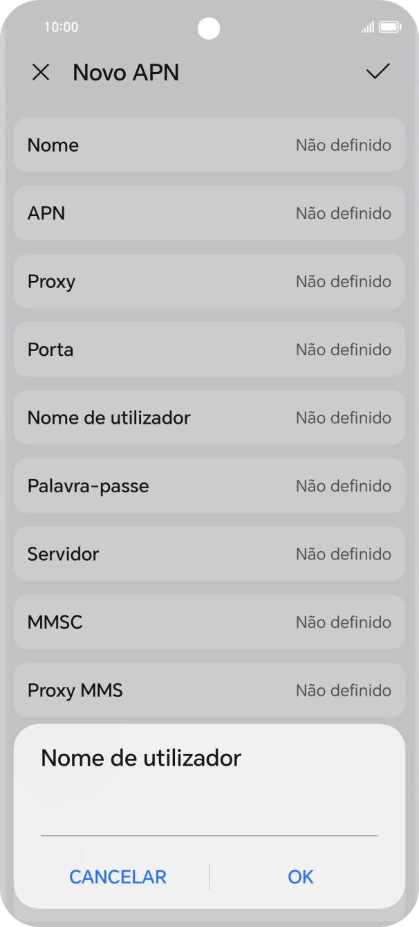 Introduza vodafone e prima OK.