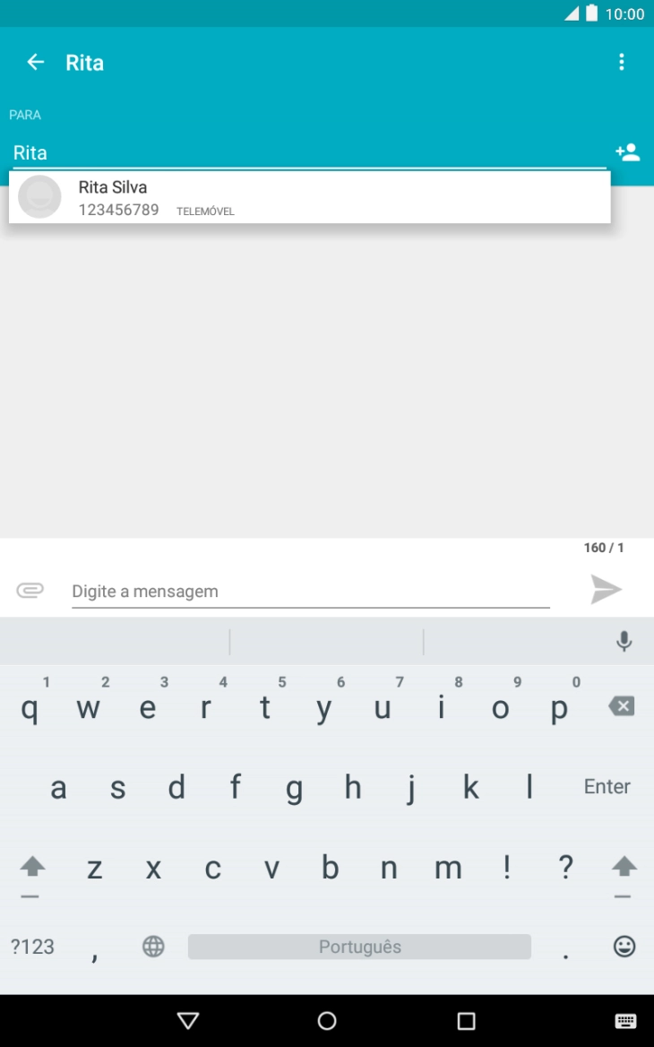 Prima o contacto pretendido.
