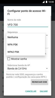 Prima WPA2 PSK para proteger o hotspot Wi-Fi com uma password.