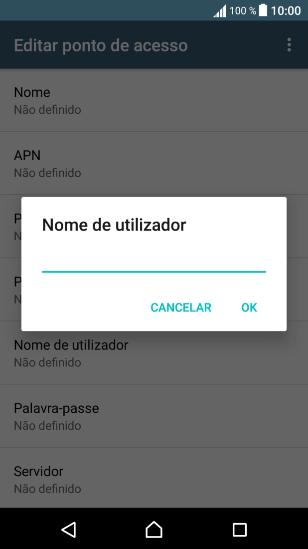 Introduza vodafone e prima OK.