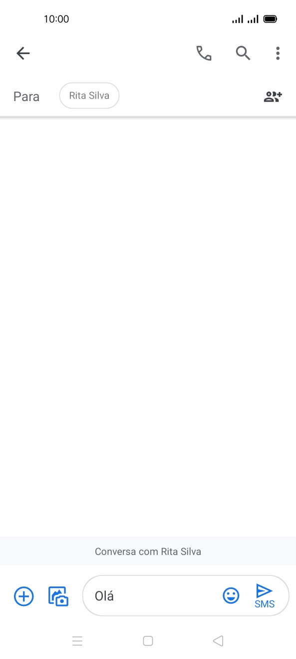 Prima o ícone para enviar quando terminar de escrever a sua mensagem curta.