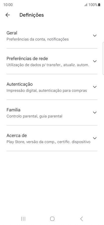 Prima Preferências de rede.