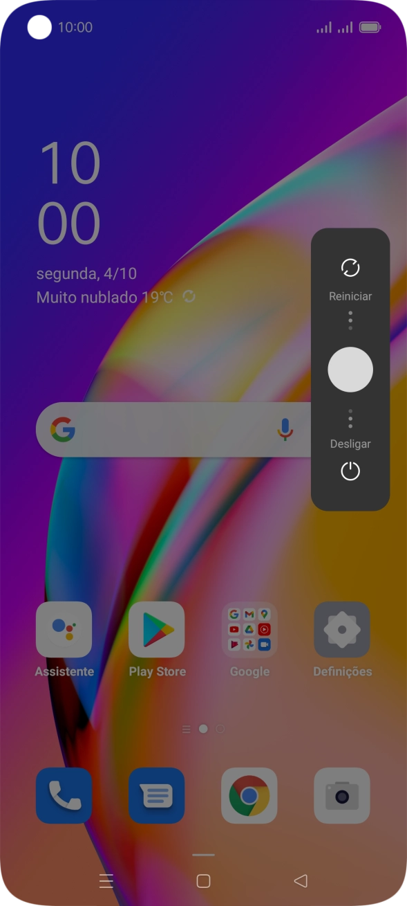 Prima o círculo e arraste-o para baixo.