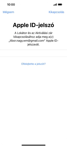 Válaszd a Kikapcsolás lehetőséget.
