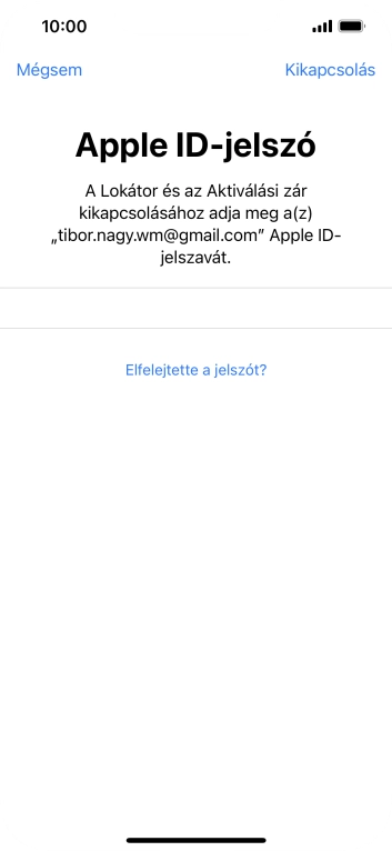 Válaszd a Kikapcsolás lehetőséget.