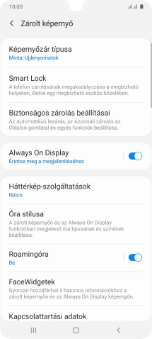 Válaszd a Képernyőzár típusa lehetőséget, és írd be az extra képernyőzárkódot, amit korábban már beállítottál.