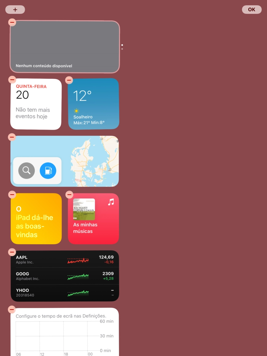 Prima o ícone para adicionar.