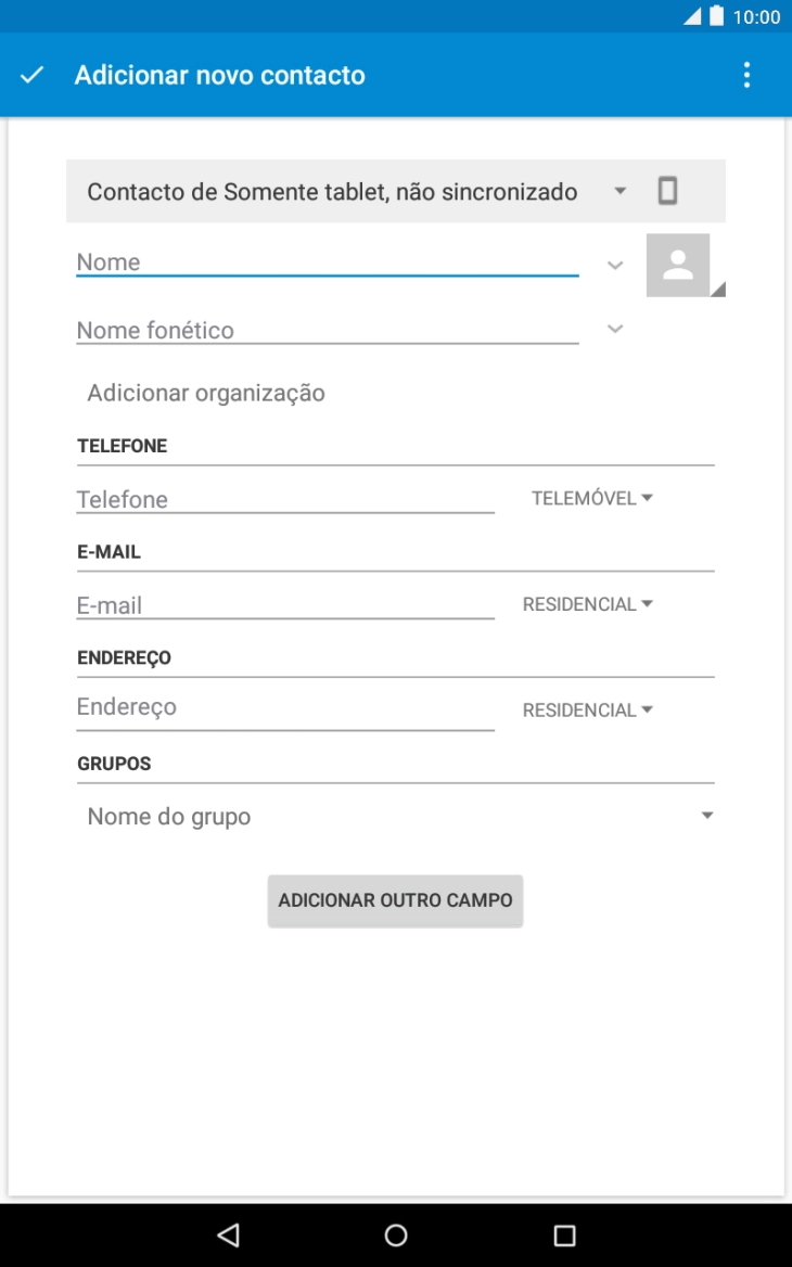 Prima a lista suspensa da lista de contactos.