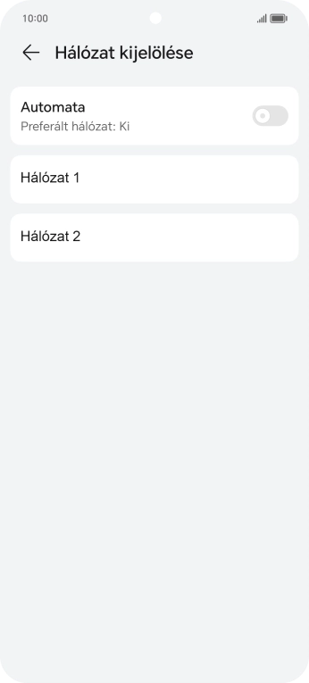 Válaszd ki a kívánt hálózatot.