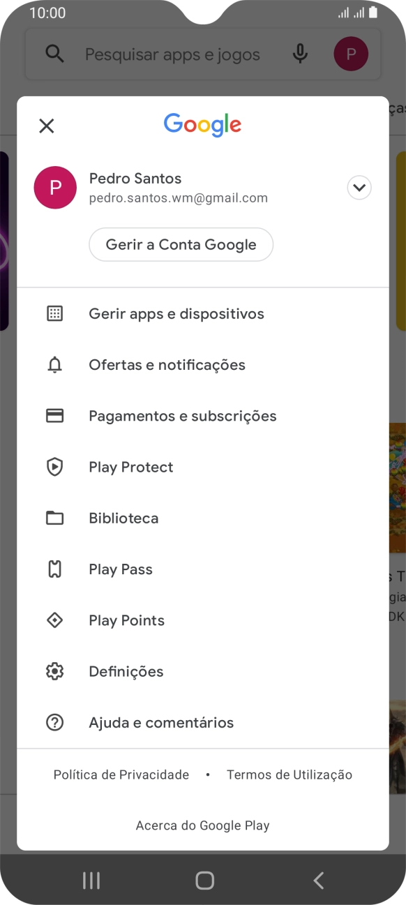 Prima Gerir apps e dispositivos.