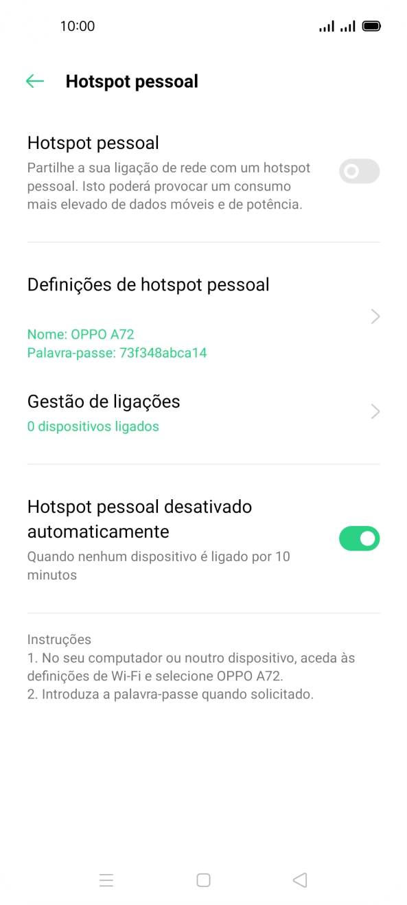 Prima Definições de hotspot pessoal.