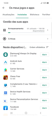 Prima a app pretendida.