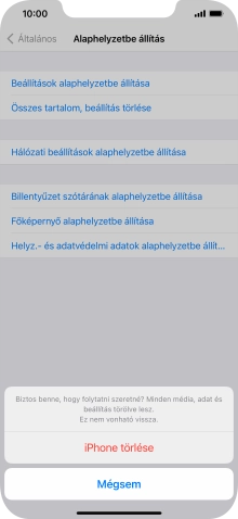 Válaszd az iPhone törlése lehetőséget.