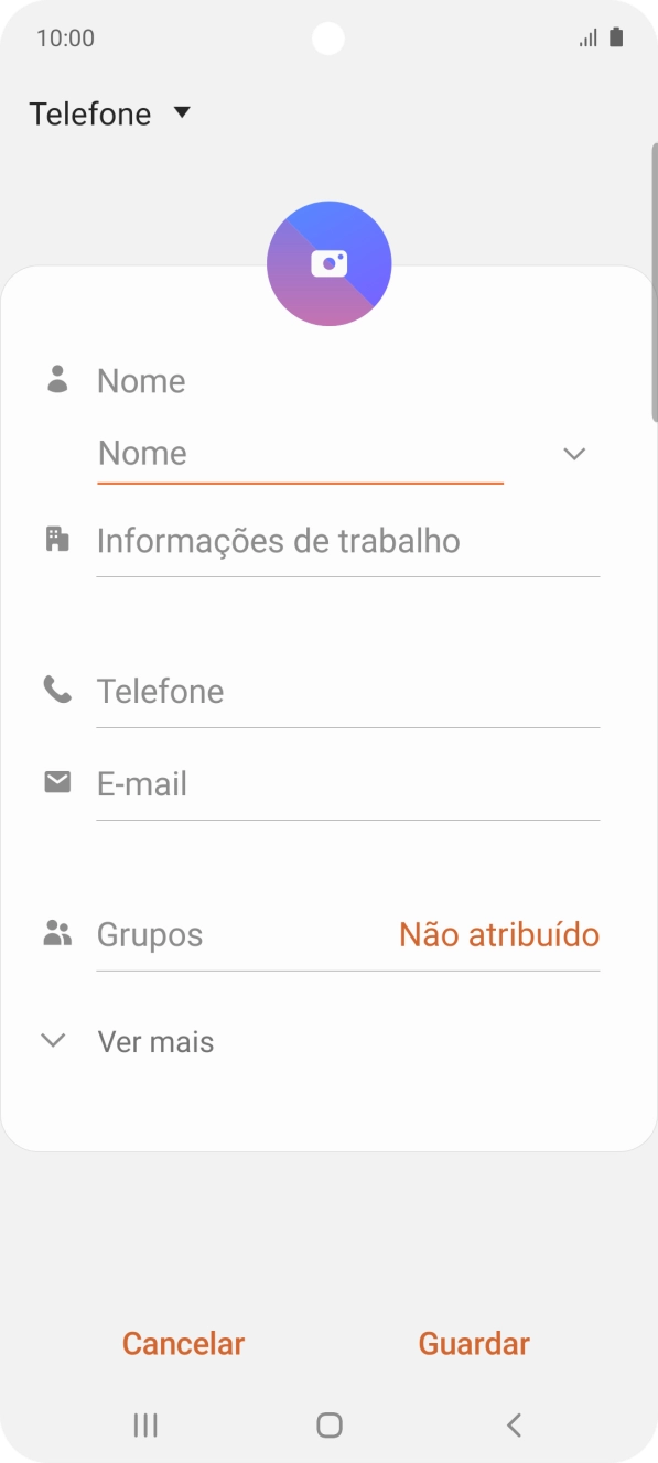 Prima a lista suspensa da lista de contactos.