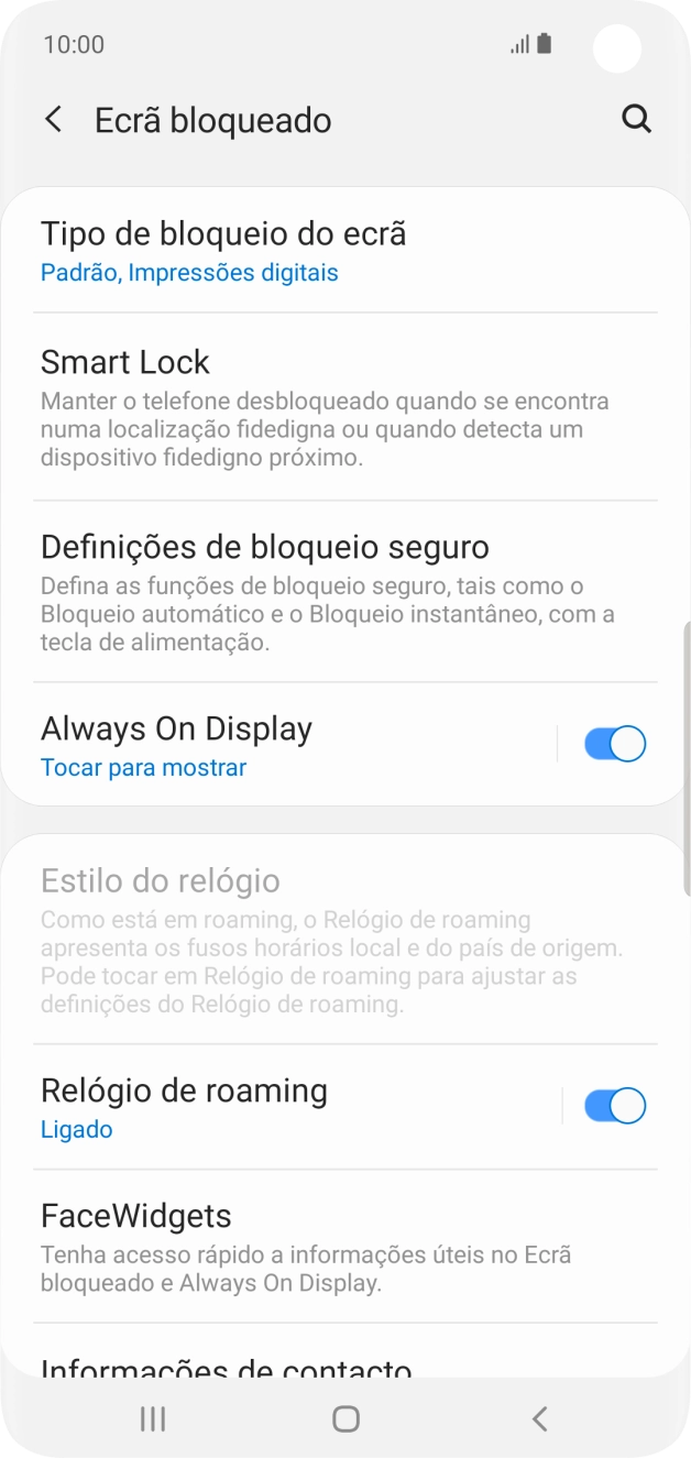 Prima Tipo de bloqueio do ecrã e introduza o código de bloqueio do telefone atual.