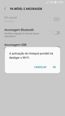 Se o Wi-Fi estiver ativado, prima OK.