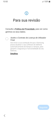 Prima o campo ao lado das definições pretendidas para as selecionar.