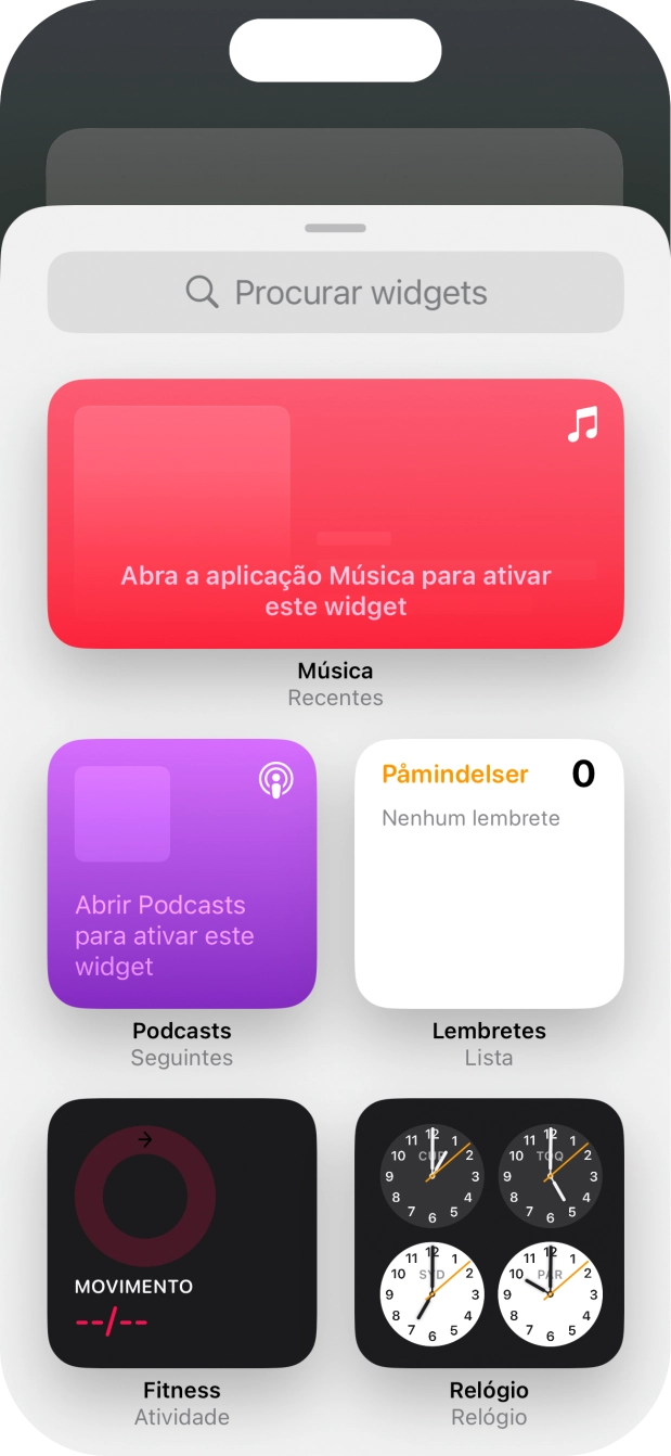 Prima o widget pretendido.