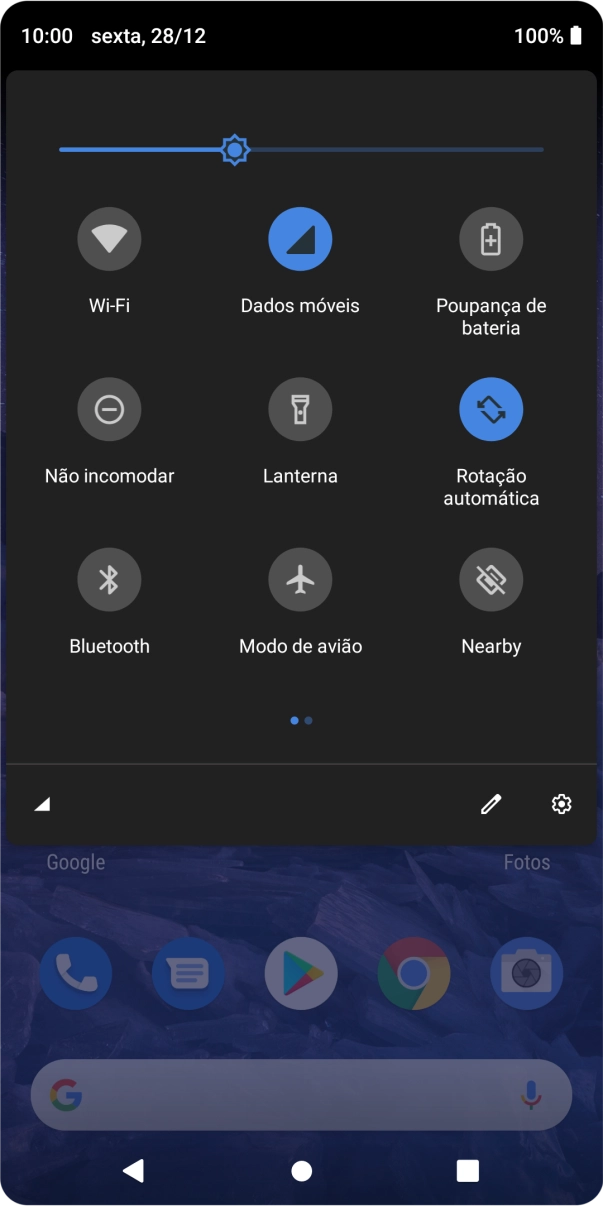 Prima o ícone de definições.
