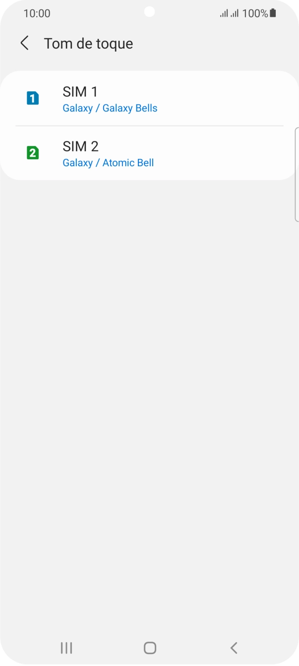Prima o cartão SIM pretendido.